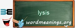 WordMeaning blackboard for lysis